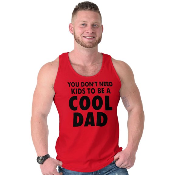Cat Dog Dad Dont Need Kids to be Cool Tank Top Sleeveless Tee Men Brisco Brands S