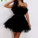 thumbnail image 1 of Vestido de tul para mujer, vestido corto sin mangas, vestido de fiesta sin tirantes de princesa de malla sólida_y A, 1 of 3