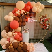 Coffee Balloon Arch Garland Kit-Macaron Orange Balloon Red Balloon Coffee Balloon 134Pcs for Birthday,New Year's Party,Graduation,Wedding,Bachelorette,Tropical Party,Christmas and Holiday.