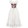 thumbnail image 3 of IUYRTFE Women's Renaissance Off Shoulder Corset Maxi Dress Ruffle Tiered Victorian Ball Gown Cosplay Costume, 3 of 7