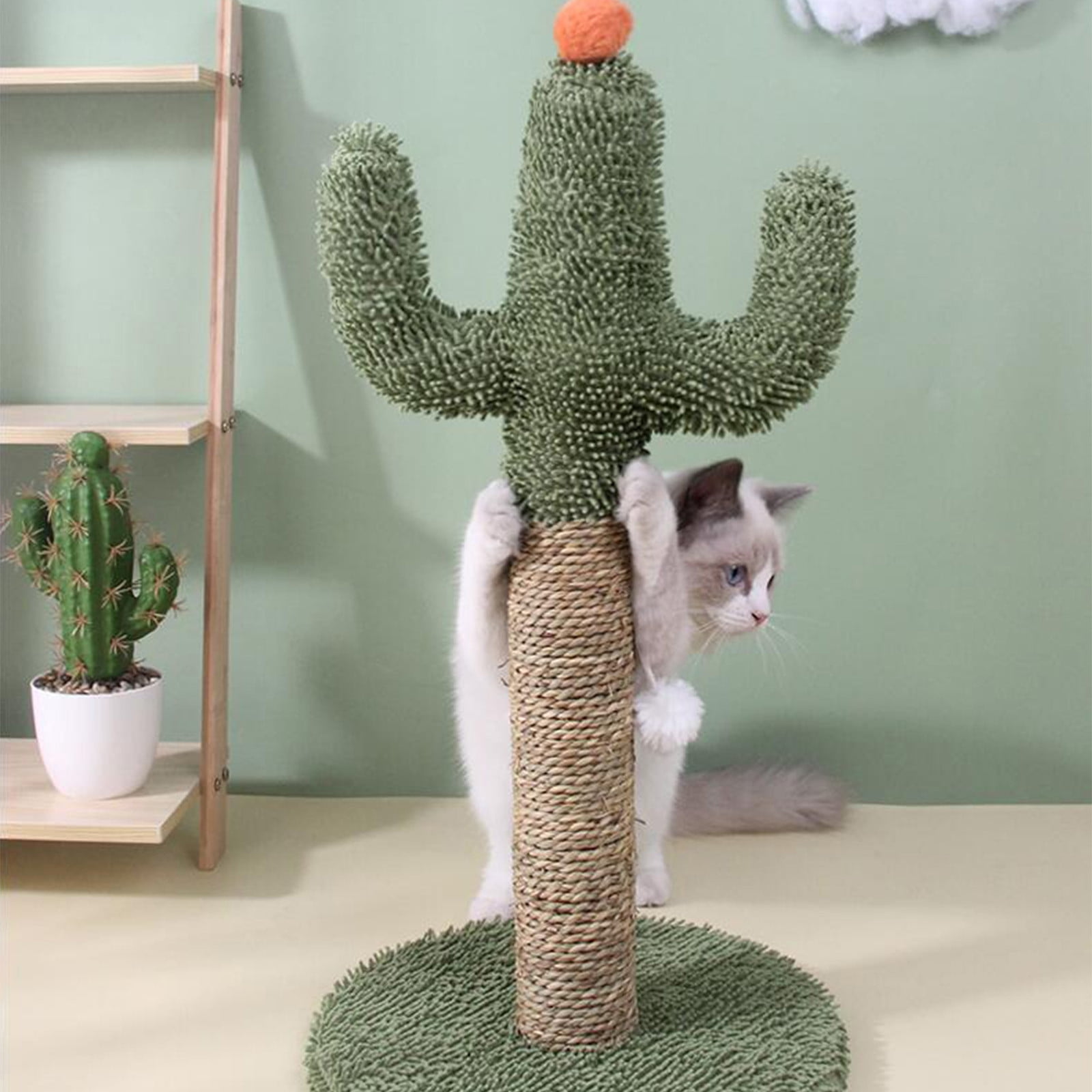 YATLTE Cat Scratching Post, Cactus Cat Scratching Post Cat Scratcher, with Natural Sisal Rope for Indoor Cats Claw Scratcher, Cat Tree for Small Kittens