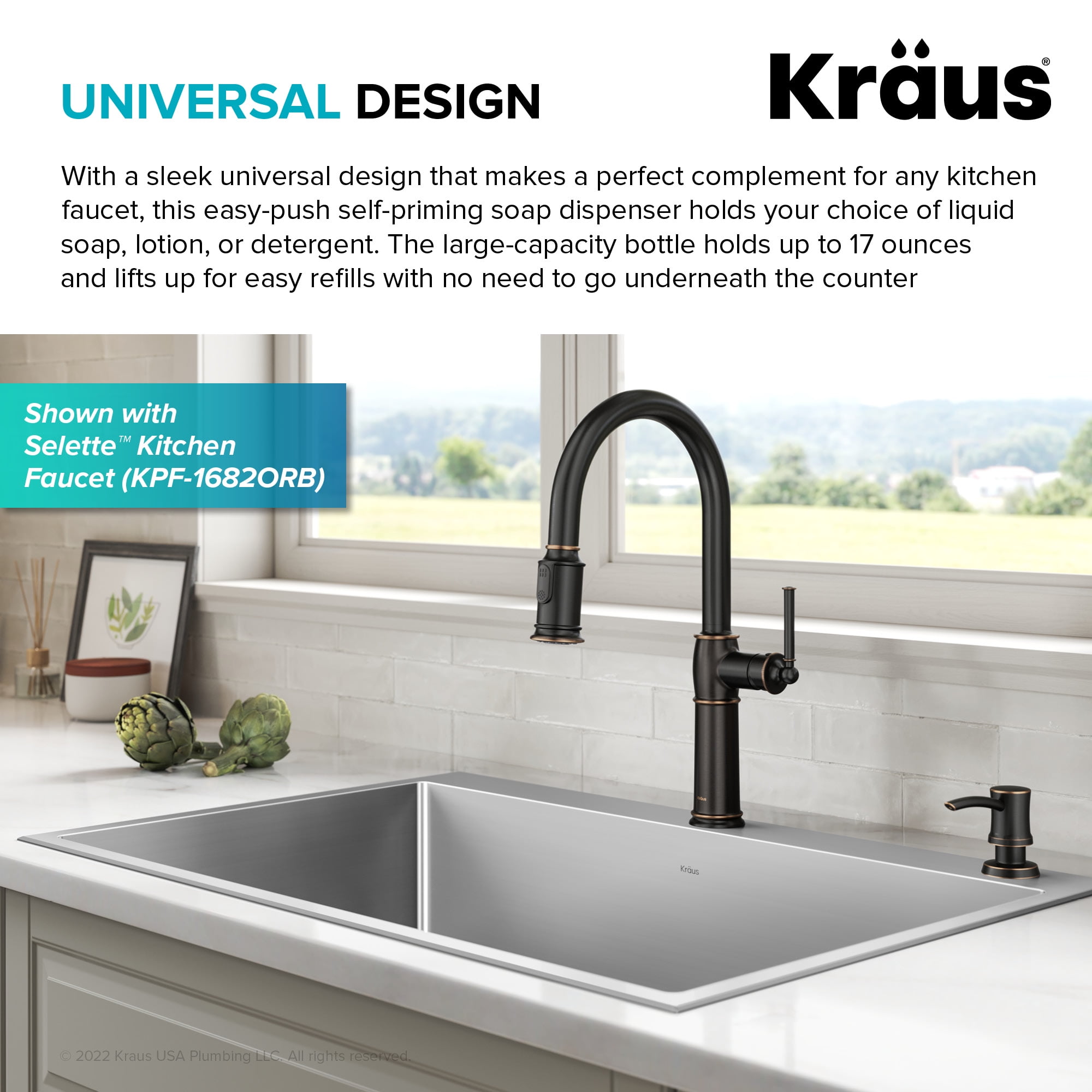 Kraus Brass Kitchen Soap and Lotion Dispenser in Oil Rubbed Bronze