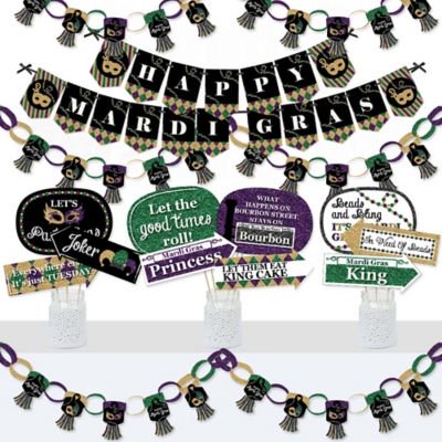 Mardi Gras Banner And Photo Booth Decorations Masquerade Party