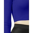 thumbnail image 5 of J. METHOD Women's Long Sleeve Scoop Neck Crop Top Solid Basic Casual Cropped T Shirts NEWT19 Royal Blue L, 5 of 6