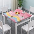 thumbnail image 3 of Colorful Cloud Star Pattern Square Fitted Tablecloth with Elastic Edge,Square Table Cover,Washable Elastic Table Cover for Home Kitchen Party Decor 36"x36", 3 of 6