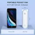 thumbnail image 3 of Handheld Fan with 4800 mAh Powerbank Max 46 Hours Runtime,Pocket Fan Portable Battery Operated or USB Powered Folding Personal Fan,3 Speeds,Enhanced Airflow,Rechargeable Quiet Mini Fan-White, 3 of 7
