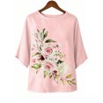 thumbnail image 3 of Favoffer Women's Printed Round Neck 3/4 Sleeve Blouses Loose Casual Tops Breathable Pullover Shirts for Spring Summer Daily Travel, 3 of 6