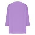thumbnail image 5 of CCRFTGI 3/4 Length Sleeve Shirts for Child Girls Size 6-7 Cute Solid Raglan T Shirts Trendy V Neck Button Tee Shirts Soft Spring Day Outfit Purple 9-10 Years, 5 of 5