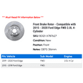 thumbnail image 2 of Front Brake Rotor - Compatible with 2015 - 2020 Ford Edge FWD 2.0L 4-Cylinder 2016 2017 2018 2019, 2 of 2