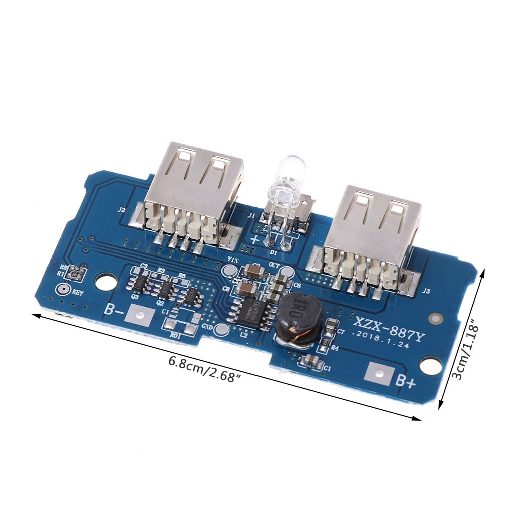 Power Bank Mobile Charger Board Circuit Dual USB Output Step-Up Module 5V 2A Power Bank Mobile Charger Board Circuit Dual USB Output Step-Up Module 5V 2A
