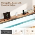 thumbnail image 5 of E-motie King Size Bed Frame with Storage Headboard, Heavy Duty Platform Bed Frame with Charging Station and LED Light, Easy to Assemble, No Box Spring Required, Black, 5 of 9