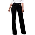 thumbnail image 4 of Blmnix Work Pants Wide Leg Dress Pants for Women Pleated Plus Size Jeans Long High Straight-Leg Black Straight Leg Yoga Pants for Women,XXL, 4 of 5