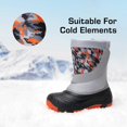 thumbnail image 6 of DREAM PAIRS Kids Snow Boots Boys & Girls Winter Waterproof Mid-Calf Outdoor Warm Shoes Black/Grey/Orange Camo Size 3, 6 of 6