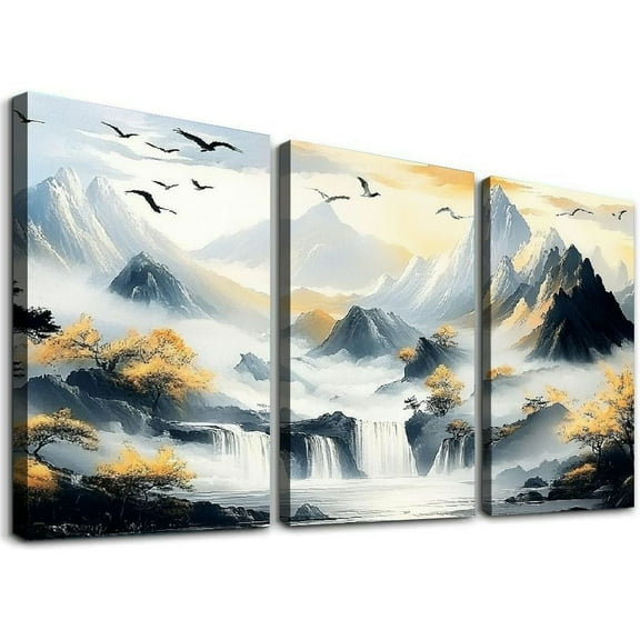 Canvas Wall Art For Living Room Large Size Wall Decorations For Office Bedroom Wall Decor Mountain Landscape Wall Paintings Abstract Wall Pictures Modern Artwork Home Decor