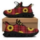 thumbnail image 1 of Zapatos con estampado de girasol amarillo para mujer, zapatillas deportivas de malla ligera, zapatos de plataforma, 1 of 6