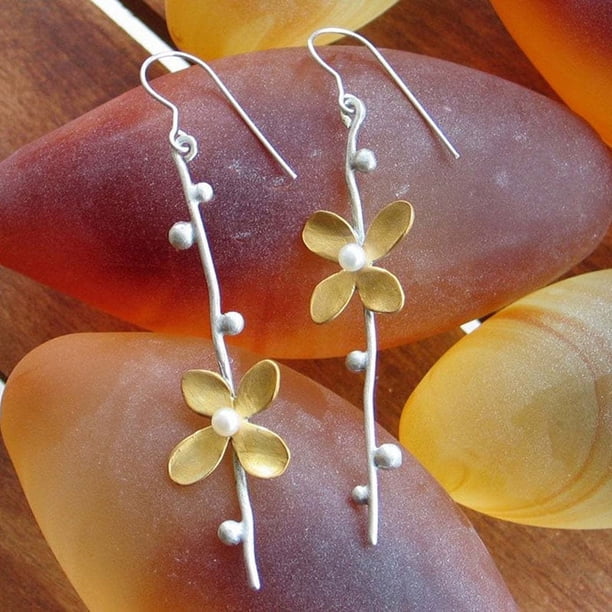 Xiao Hua Pendientes colgantes de estilo retro, nuevos y únicos, para mujer, estilo étnico bohemio, joyería vintage (dorados)