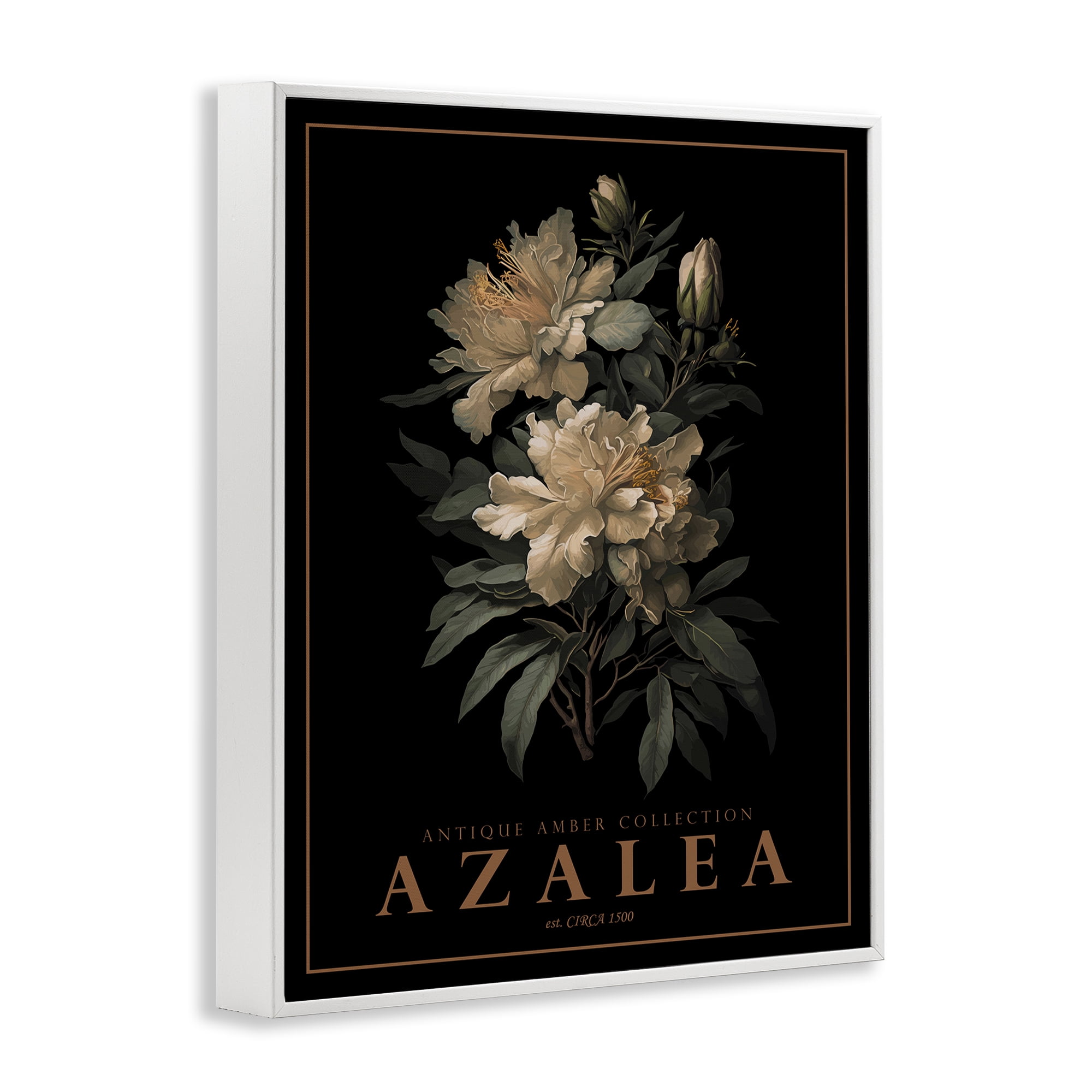 Stupell Industries Antique Azalea Bushel White Framed Giclee Art, design by Christopher Giampietro
