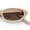 Beige - Brown, variant on Womens Vintage Vibe Narrow Rectangle Cat Eye Plastic Sunglasses Beige - Brown
