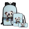 thumbnail image 3 of KUIFORTI Cute Panda Pencil Case Casual Shoulder Backpack Lunch Pouch Zipper Closure 3 Pack Crossbody Bag Set, 3 of 7