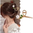 thumbnail image 2 of Pinzas para el cabello grandes de metal, pinzas para el cabello de tulipán, pinzas para el cabello con flores, antideslizantes para mujeres, para engrosar el cabello rizado, cabello largo, 2 of 5