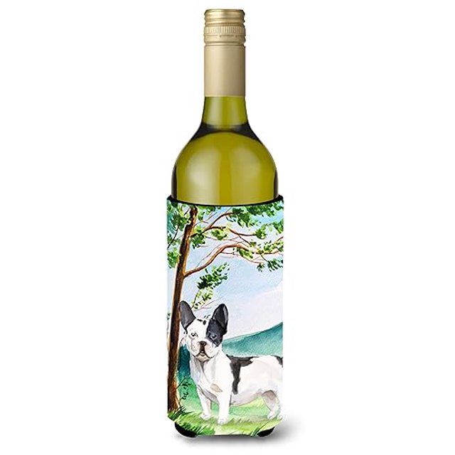""Caroline'S Treasures Ck2026Literk Under The Tree Bulldog Francés Botella De Vino Hugger Bebidas Frías-Koozies 750 Ml Multicolor""