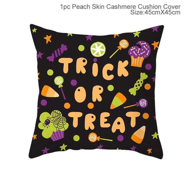 Funda de cojín de Halloween para decoración del hogar, funda de almohada de murciélago de calabaza fantasma, suministros de fiesta de terror, truco o trato, 2023