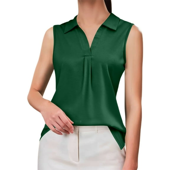 Women Summer Tops Women's Solid Color Sleeveless T Shirt Casual Loose Vest Top Camisole for Women Bra Button down Tops for V Neck Trim Top Stretchy Crop T Shirts Loose R1 plus M 1 Stocking Dark Green