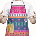 thumbnail image 2 of Colorful Pioneer Flower Striped Pattern Apron-Garden Aprons for Women with Pockets-Cotton Linen Waterproof Kitchen Cooking Gardening Aprons Adjustable for Kitchen,Cooking,BBQ and Salon 33x27 Inch, 2 of 7