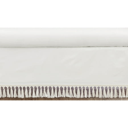 UPC: 0846480083450 | Desert Sun and Mountain Ivory Fringe Dust Ruffle Crib Skirt by Sweet Jojo Designs
