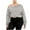 Gray, variant on Womens Crop Sweatshirts Long Sleeve Cold Shoulder Pullover Loose Solid Color Workout Casual Strappy Tops (XL, Black)