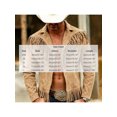 thumbnail image 4 of Zynoxe Men's Suede Jackets Classic Lapel Zip‑Up Oudoor Jacket Long Sleeve Open‑Front Jackets for Men Vintage Solid Color Casual Outer Coat Western Style with Tassel Khaki S, 4 of 6