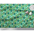 thumbnail image 2 of Soimoi Green Cotton Voile Fabric Triangle Geometric Printed Fabric 1 Yard 56 Inch Wide, 2 of 3