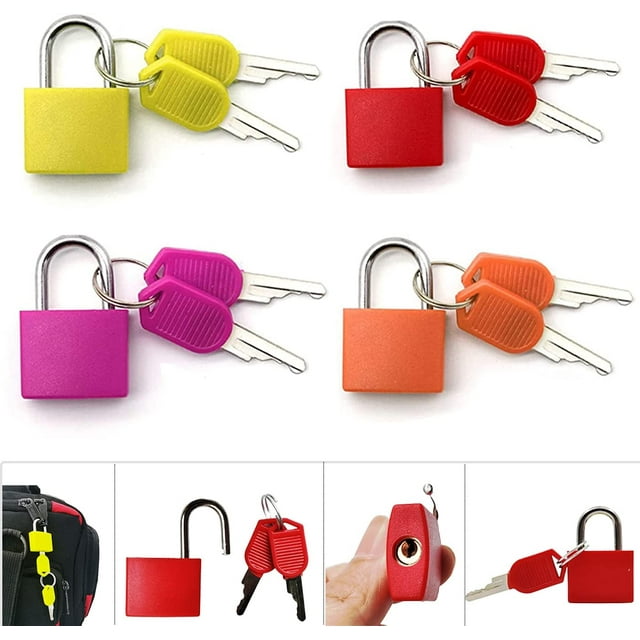GHSDFBB Multicolor Small Padlock with Keys, Metal Padlocks Suitcase Locks Luggage Padlocks Keyed Padlock for Backpack, Laptop Bag, Tool Box, Lockers-Perfect for School Gym Classroom Matching