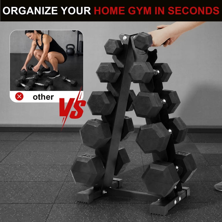 BalanceFrom 150 Lb Rubber Hex Dumbbell Set photo 4