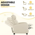 thumbnail image 4 of Renwick Faux Leather Push Back Theater Recliner, Set of 2, Beige, 4 of 10