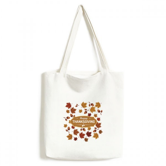 Thanksgiving Day Illustration Pattern Tote Canvas Bag Shopping Satchel Casual Handbag