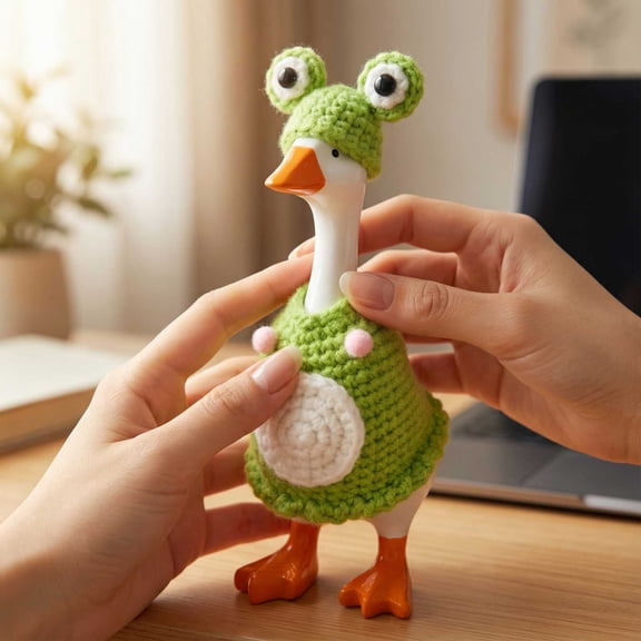 Cute Mini Desktop Goose Desk Decor Set - Small Size (2-3 Inches) Adorable Figurine Ornament For Home Office Decoration With Playful Design Details - Suitable For Office Workers