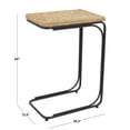 thumbnail image 3 of DecMode 18" x 26" Brown Dried Plant Handmade Coiled C-Shaped Accent Table with Black Metal Legs, 1-Piece, 3 of 9