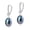Black Pearl Hoop Earrings, variant on 8-8.5mm White Freshwater Cultured Pearl Drop Earrings, 925 Sterling Silver , Cubic Zirconia, Lever Back JewelryGift for Women