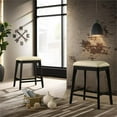 thumbnail image 2 of Carolina Classics Mirabelle 25" Wood Counter Stool in Cream (Set of 2), 2 of 4