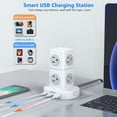 thumbnail image 5 of Power Strip Tower Surge Protector with USB 9 Outlets with 3 USB Ports (2 USB C), Flat Plug 5ft Extension Cord Multi Plug Extender Overload Protection for Home Office, 5 of 8