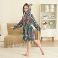 thumbnail image 4 of FORMRS Niños Bathrobe Unisex Hooded Robe Soft Plush Pajamas Sleepwear, Size 7-9T, Green Christmas Candy Canes, 4 of 7