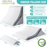 Wedge Pillow for Sleeping, Orthopedic Bed Wedge Pillow Set, 15-in-1 Adjustable Memory Foam Wedge Pillow Post Surgery, 9 &16 & 20 inch Height 3-in-1 Incline Pillows Wedges for Acid Reflux/Snoring