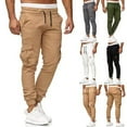 thumbnail image 1 of Cotton Men Trousers Solid Color Replacement Stylish Overall Clothes Washable Easy Matching Middle Waist Home Long Pant Clothes Dark Grey L, 1 of 7