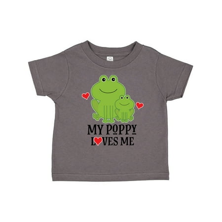 

Inktastic My Poppy Loves Me Grandson Frog Gift Gift Toddler Boy Girl T-Shirt