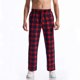 thumbnail image 5 of Pantalones largos para hombre, informales, de moda, con cintura elástica, de tela a cuadros, largos, rectos y elásticos, de poliéster., 5 of 6
