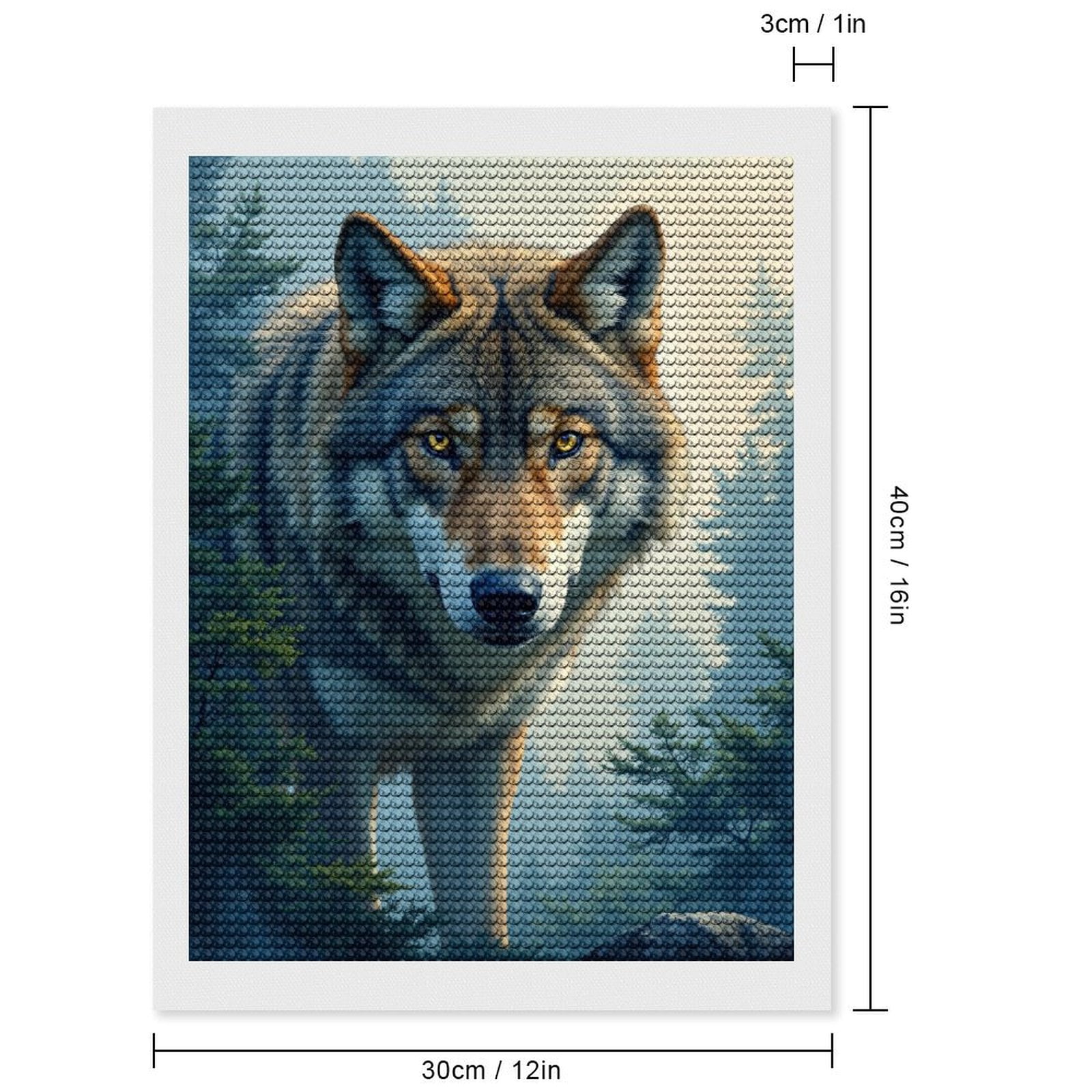 Diamond Art Kits for Adults, Wolf In Forest Morning Light 5D Diamond Painting Kits for Adults Beginners, DIY Full Drill Diamond Painting, Gem Art and Crafts 12x16