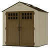 Suncast 6' x 5' Outdoor Everett Storage Shed with Windows, Sand Brown
