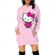 thumbnail image 2 of Vestido con capucha de HELLO KITTY para mujer, vestido ajustado a la moda para otoño, vestido informal con capucha y bolsillos, minivestido, 2 of 5