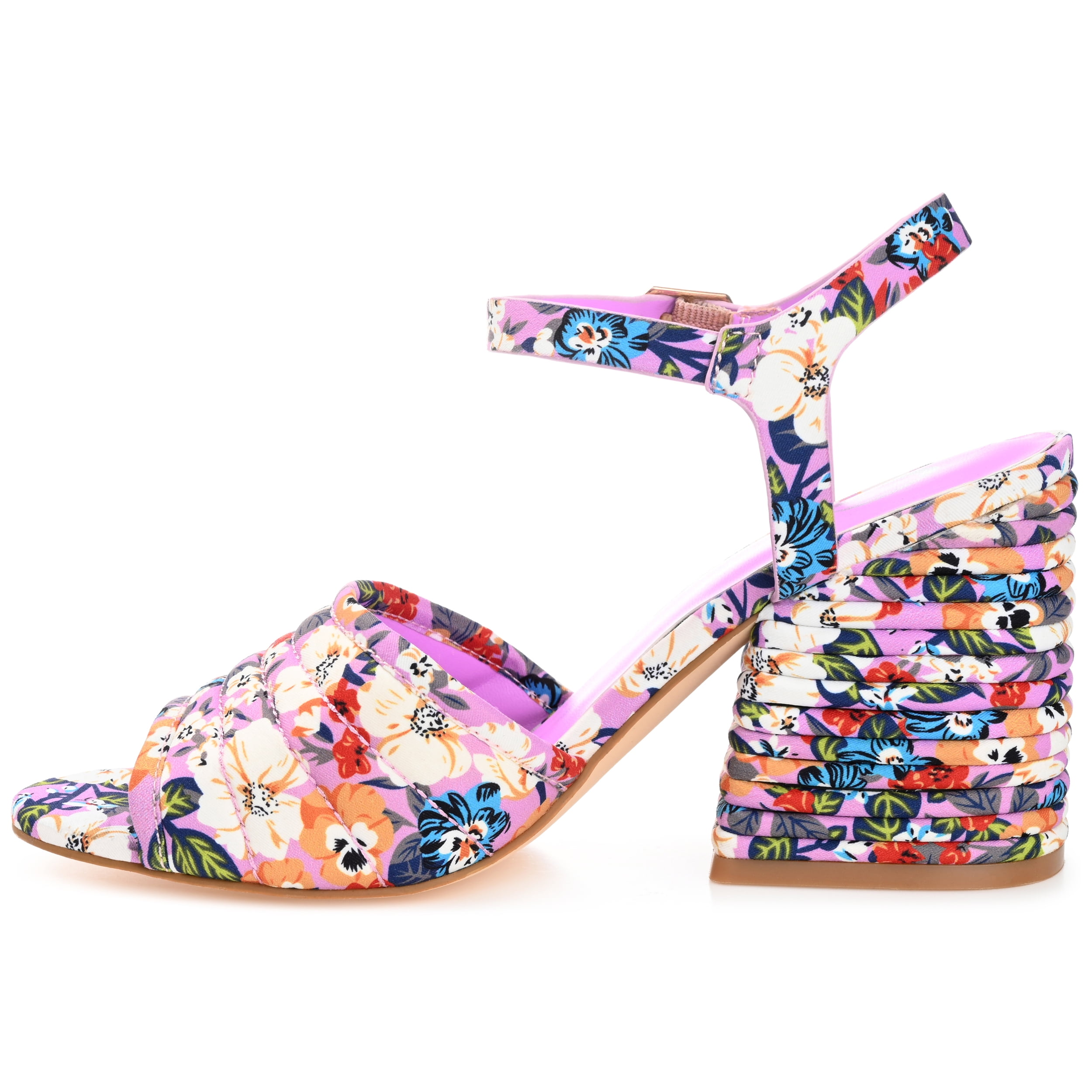 Journee Womens Charmaine Layered Block Heel Sandals